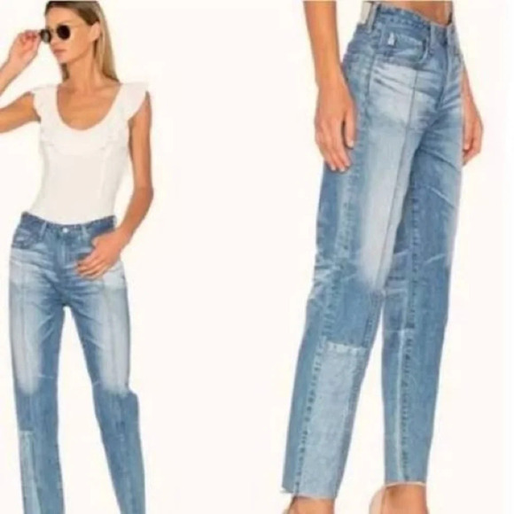 AG Adriano Goldschmied The Phoebe Vintage High Waisted Tapered leg Jeans - Sz 24 - Picture 1 of 9